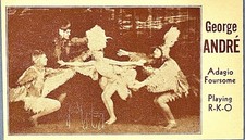 Vintage 1930s George Andre Adagio Foursome Postcard RKO Theatre Vaudeville Dance picture