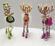 Vtg Dept 56 Krinkles Patience Brewster 12 Inch Reindeer Lot Donna Blitzen Cupid picture