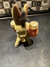 VTG 60s Flocked Donkey/Mule Salt & Pepper Shakers, Kitschy, Hong Kong picture