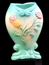 Hull Art Pottery USA Bow Knot Blue & Turquoise Vintage 6 3/4