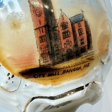 BANGOR MAINE ME Antique CITY HALL Souvenir TRINKET PAINTED TEA CUP picture