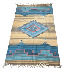 Handwoven Zapotec Indian Oaxaca Wool Rug Artist Signed 47