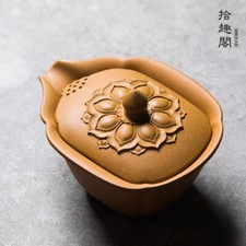 Zisha Teapot Handmade Bowl Lid Vintage Treasure Bottle Teapot Tea Maker picture