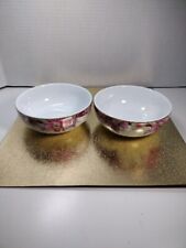 VTG Porcelain Soup Bowls Fine China made in Korea Very pretty Gold Trim Sett of2 picture