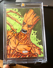 2026 Topps Chrome Marvel Groot Sketch Card 1/1 NERP picture