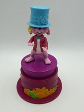 Vintage 1990s Easter Pink Bunny Rabbit Top Hat Plastic Toy Figure Holiday Decor picture