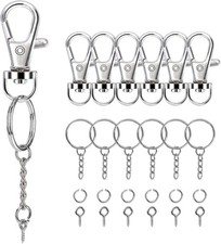 160PCS Keychain Making kit - 40PCS Swivel Lobster Clasp, 40PCS Key Rings with... picture