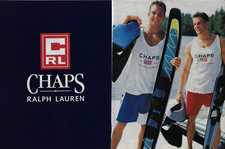 1997 Chaps Ralph Lauren Sportswear Waterskiing Male Models Tan VINTAGE PRINT AD picture