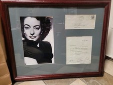 FRAMED JOAN CRAWFORD PICTURE & TYPED LETTER SIGNED 1964 picture