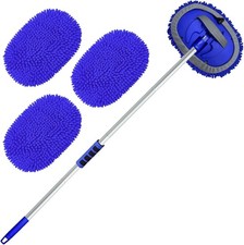 62 Inch Car Wash Brush Kit Long Handle Microfiber Mop Scratch Free RV Boat picture