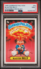 1985 Garbage Pail Kids Season 1 Blasted Billy #8b PSA 9 (Checklist) Sticker picture