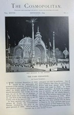 1899 Paris Exposition Trocadero Palace Bridge of Alexander III illustrated picture