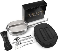 Goetland Stainless Steel Military Mess Kit Plate Set for Camping & BBQ picture