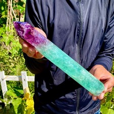 1.8LB  Natural unique colored fluorite pillar quartz crystal sample picture