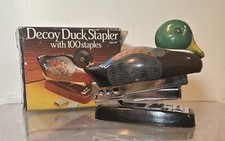 Vintage 1983 Mini Mallard Duck Decoy Stapler Miniature picture