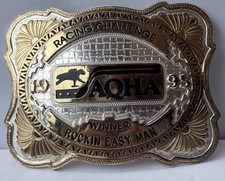 Vintage 1995 AQHA Racing Challenge Trophy Belt Buckle Montana Silversmiths: 2A3 picture
