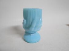 Antique Delphite Blue Glass Beggars Hand Egg Cup Vase Toothpick Holder picture