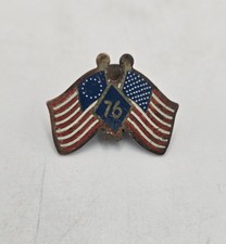 Vintage 1976 American Bicentennial Cross Flag Pin picture