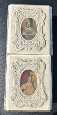 Antique 1839 Victorian Intricate Paper Box Litho Fashion Portraits Providence RI picture