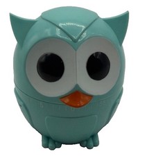 Vintage Blue Owl Kitchen Timer Mechanical Wind Up Made Japan Small Cooking WORKS picture
