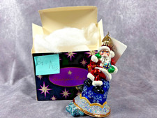 Vtg Christopher Radko Ring In The Holiday Santa Bell Glass Christmas Ornament picture