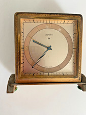Vintage 1940s Swiss Zenith Mantel/Desk Clock with gold trim not working picture