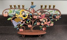 Karen Rossi Tree of Life Menorah Judaica Hand Painted Metal Hanukkah Multicolor picture
