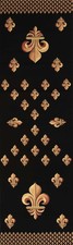 Royal Fleur de Lys Black French Table Runner Jacquard Woven Decor 68x18 picture