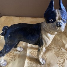 Vintage Antique Boston Terrier Dog Cast Iron Bank picture