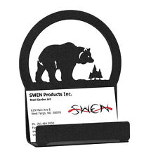 SWEN Products BEAR Black Metal Business Card Holder picture