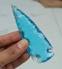 Aqua Obsidian Spearhead Large Arrowhead Crystal for Healing & Jewelry picture