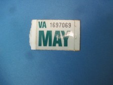 Virginia MAY license plate month sticker new picture