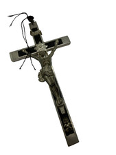 Vintage Golgotha German Crucifix/Cross/Skull Pectoral/Wall Hanging Cross Ebony picture