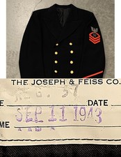 1940s WW2 September 11th 1943 Navy Chief Petty Officer Storekeeper Jacket 9/11 picture