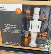6 FT Celebrate Lighted Halloween Skeleton Nutcracker DIY Paint Yourself picture