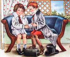 '26 Whitney Humor and Love Post Card Embossed Victorian Scene Posted Stamped PB picture
