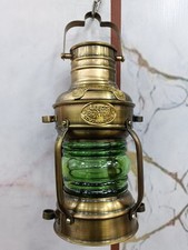 Antique Maritime Ship Lantern – Vintage Nautical Oil Lamp Boat Light. picture
