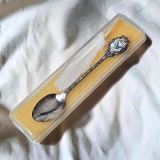 Vintage Germany Swallow Souvenir Spoon & Feather Set Capistrano CA Original Box picture