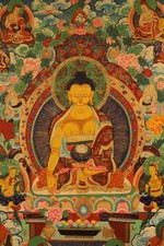 Real Nice Tibet Vintage Old Buddhist H-Painted Thangka Tangka Sakyamuni Buddha picture