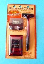 NOS Vintage PERSONAL TOUCH Shaving System w/ Razor , Blades and Hanger SCHICK picture