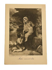 Antique Unframed Religious Print Virgin Mary With Child Jesus Vintage France picture
