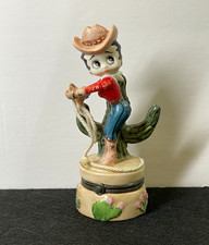 Vintage 2000 Betty Boop Cowgirl Trinket Jewelry Pill Box Hearst Bight Ideas MINT picture