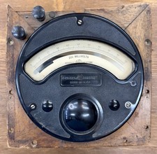 Antique General Electric GE 200 Millivolt Meter Wood Panel Industrial Gauge picture