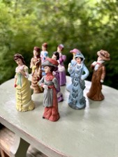 Lot Of Victorian Lady Figurines 1977-ceramic. Hand painted. 3” tall. picture