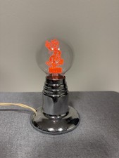1950's AEROLUX Lights Reddy Kilowatt Neon Bulb and Original Chrome Lamp Base VTG picture