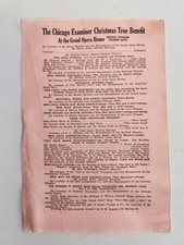 1910s antique CHICAGO EXAMINER CHRISTMAS TREE BENEFIT *silk* THEATER PROGRAM picture