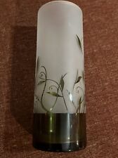 Lenox Botanical Boutique Vase Frosted Etched Glass Green Base And Vines 9” picture
