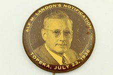 1936 Alf Landon Notification Pinback Button 2.25