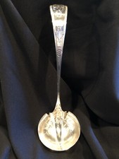 Antique Giles Bros. & Co. Sterling Silver Diamond Cut Punch Ladle picture