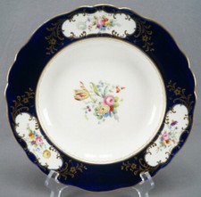 Minton Hand Painted Floral Cobalt & Gold 10 1/2 Deep Soup Plate C.1850s  C picture